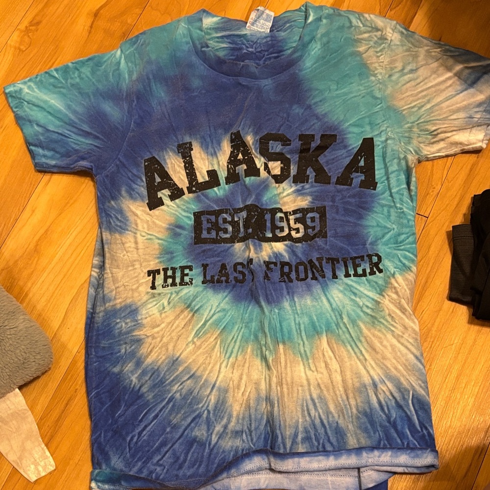 Alaska Tie-Dye Kids T-Shirt - Blue and White